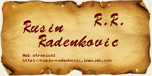 Rusin Radenković vizit kartica